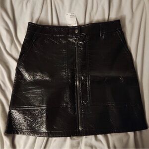 H&M Shiny Black Mini Skirt